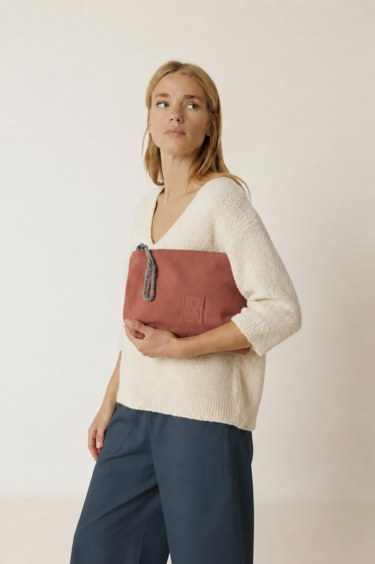 Indi and Cold - Cotton Toiletry Bag - Terracotta