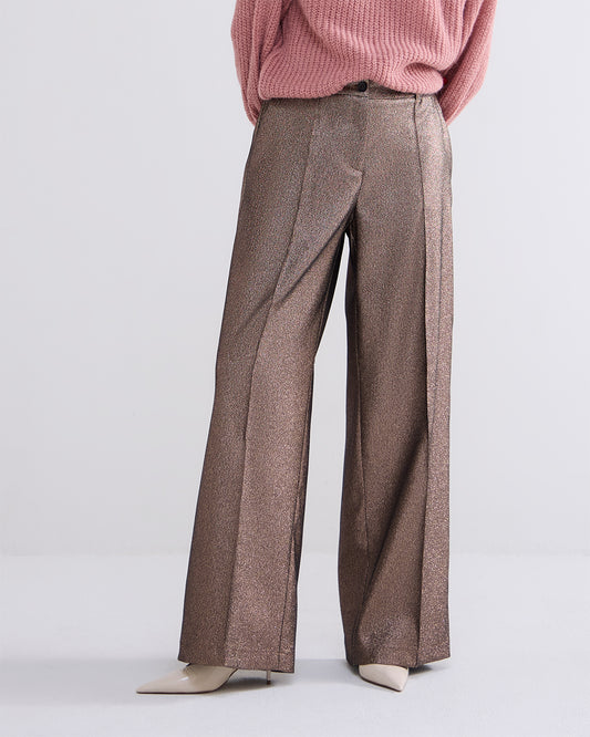 Trouser glitter camel brown