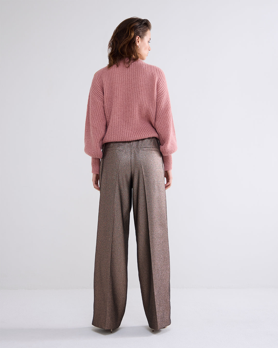 Trouser glitter camel brown