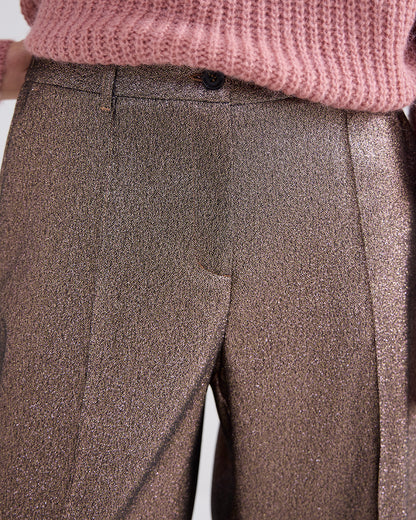 Trouser glitter camel brown