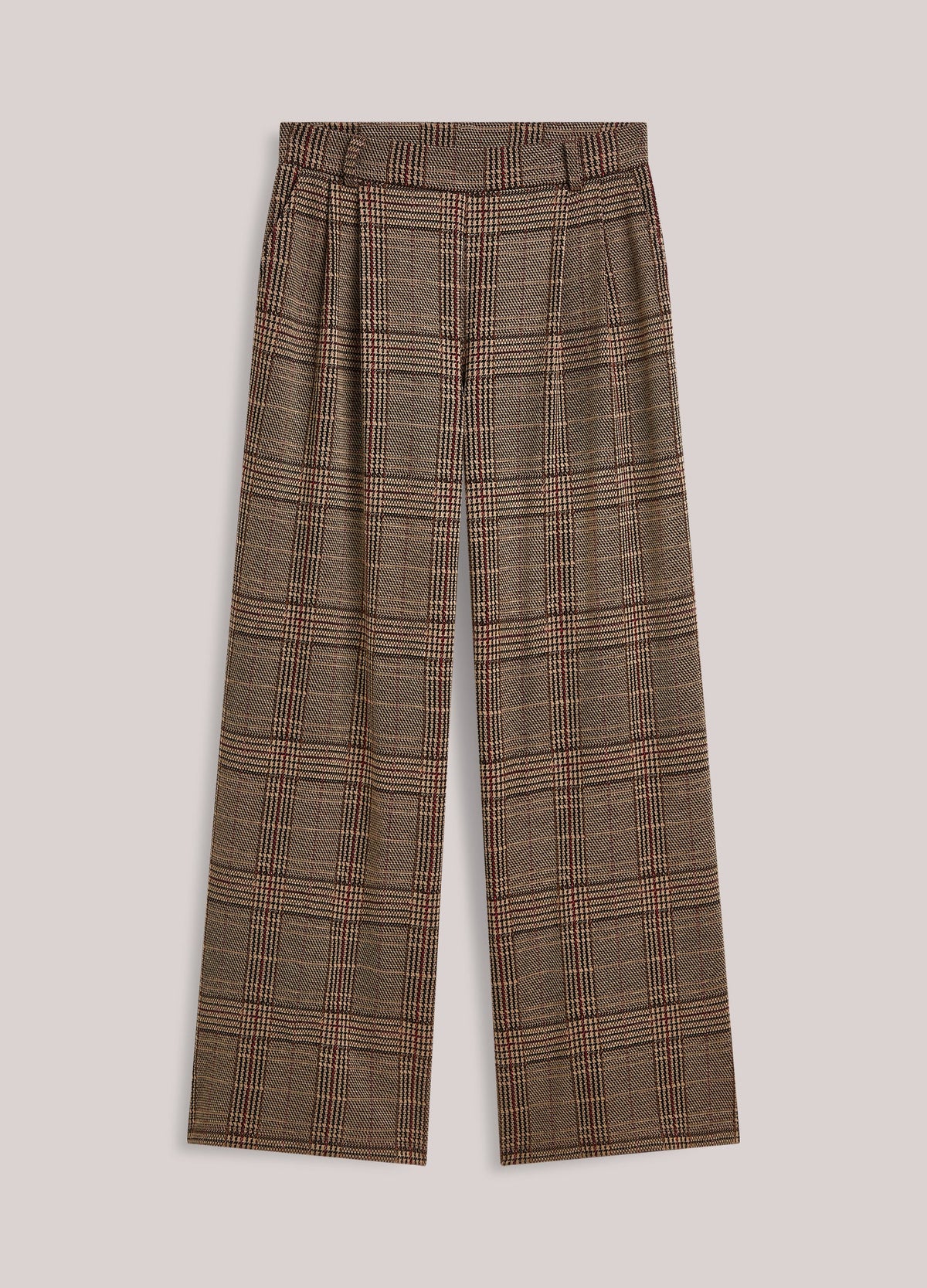 Summum - Wide-Leg Trousers - Plaid Jacquard