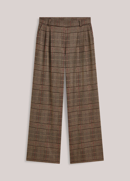 Summum - Wide-Leg Trousers - Plaid Jacquard