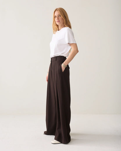 Summum - Mega-wide Twill Pants - Dark Chocolate