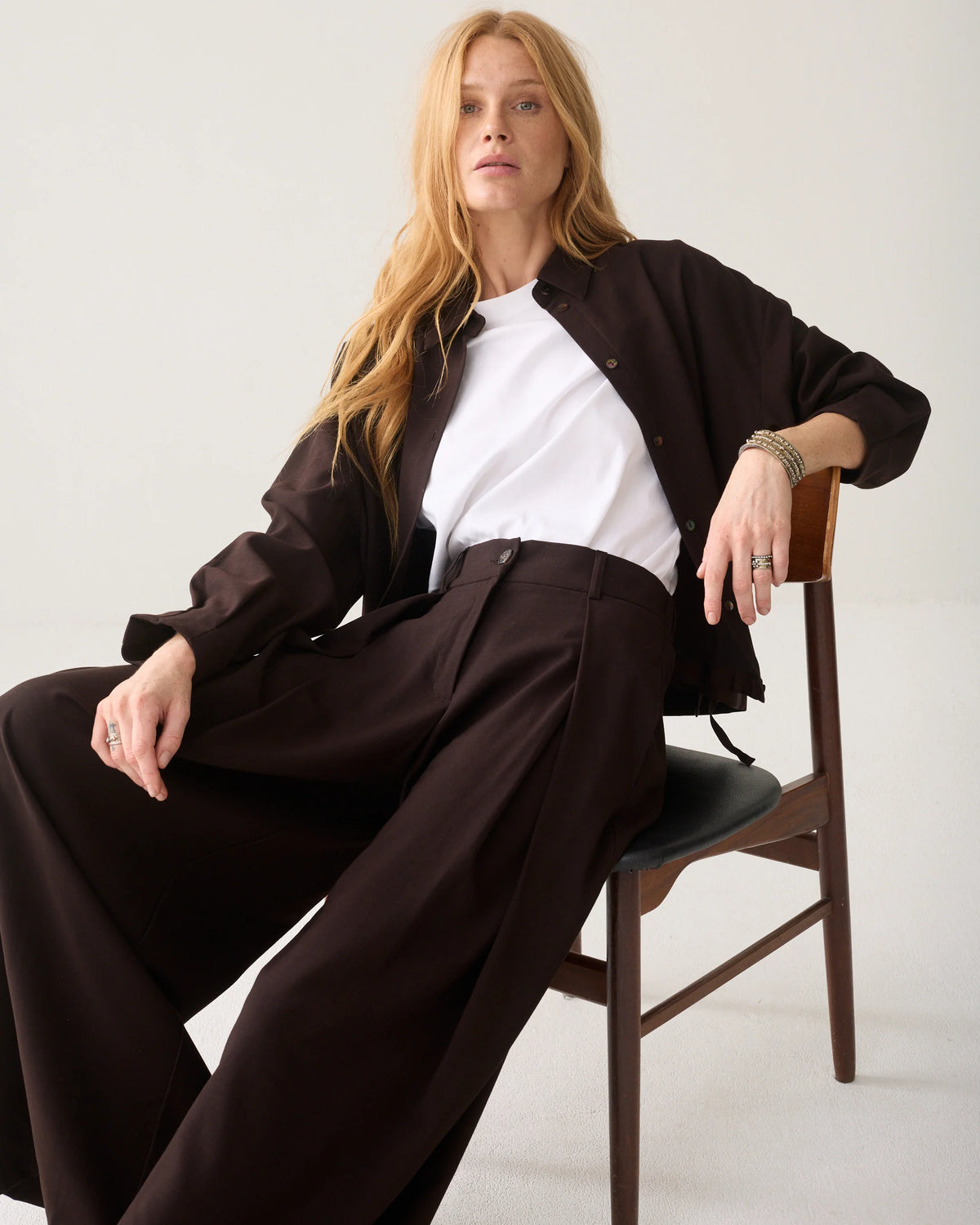 Summum - Mega-wide Twill Pants - Dark Chocolate