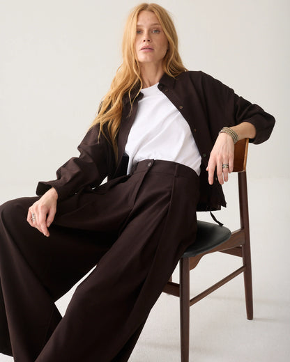 Summum - Mega-wide Twill Pants - Dark Chocolate