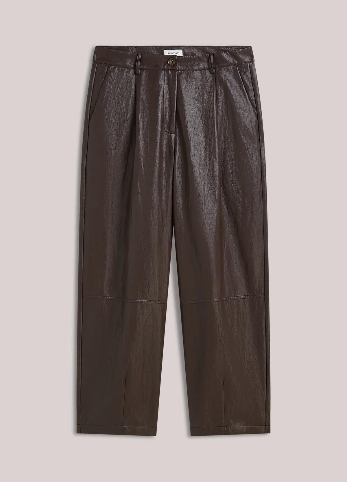 Summum - Wide-leg faux leather trousers - Dark Chocolate