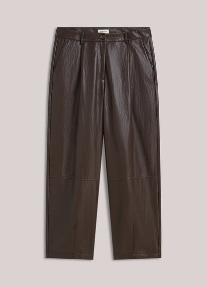 Summum - Wide-leg faux leather trousers - Dark Chocolate
