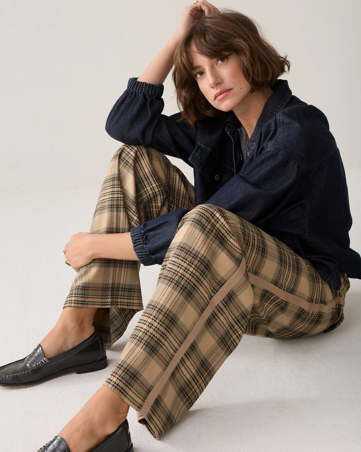 Summum - Wide Check Trousers - Plaid