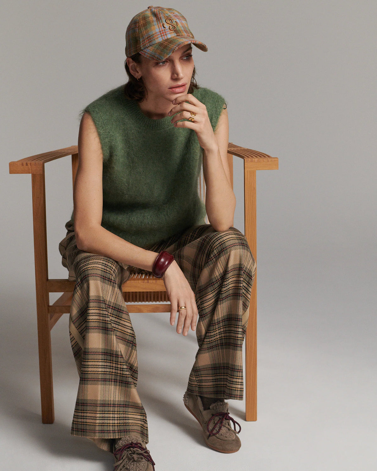 Summum - Wide Check Trousers - Plaid
