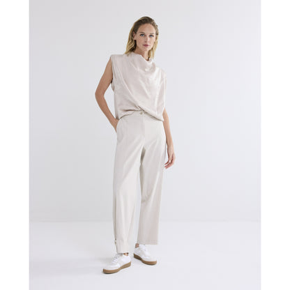 Summum - Shimmery Sleeveless Top - Ivory