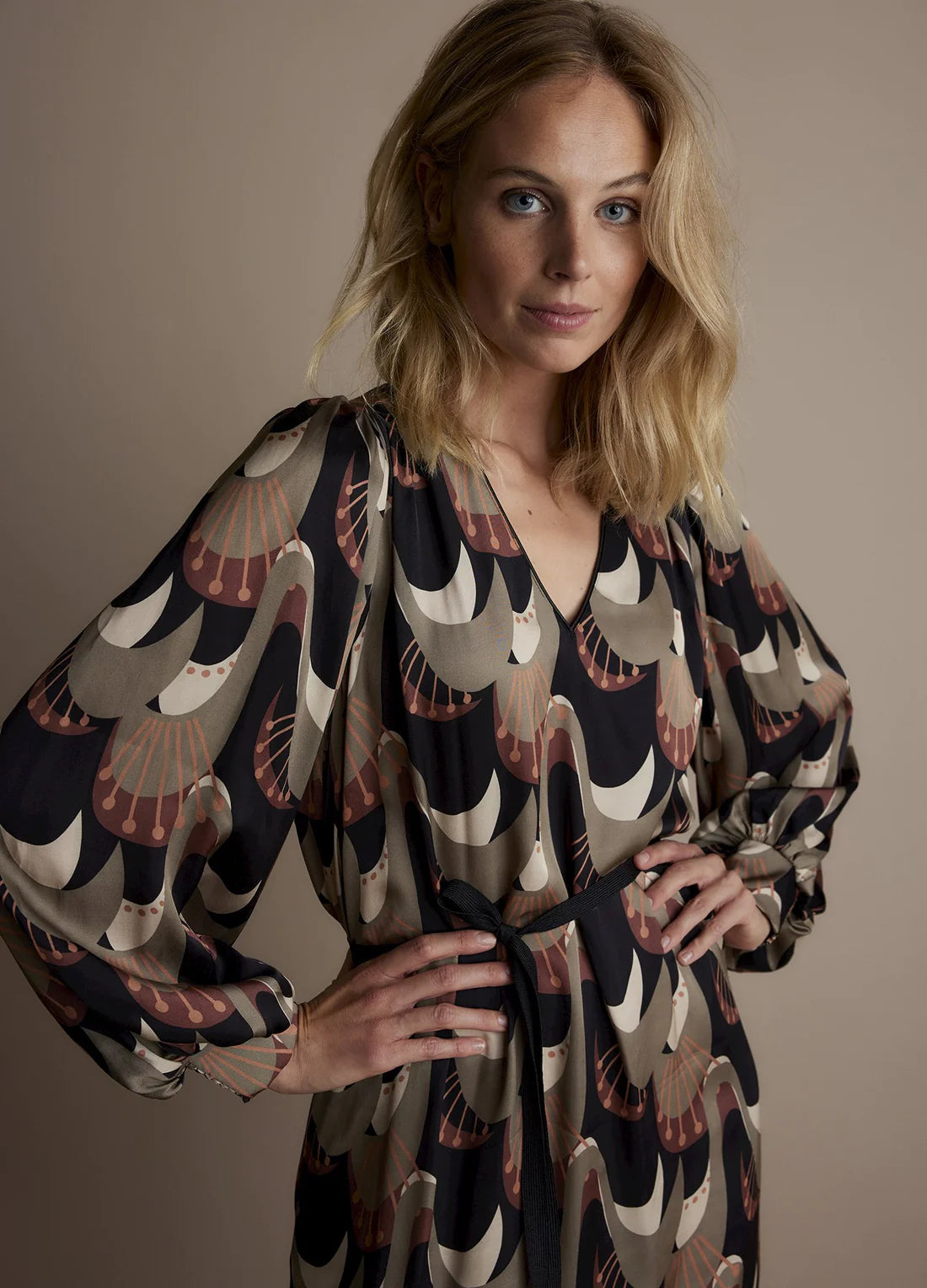 Abstract Peacock Dress