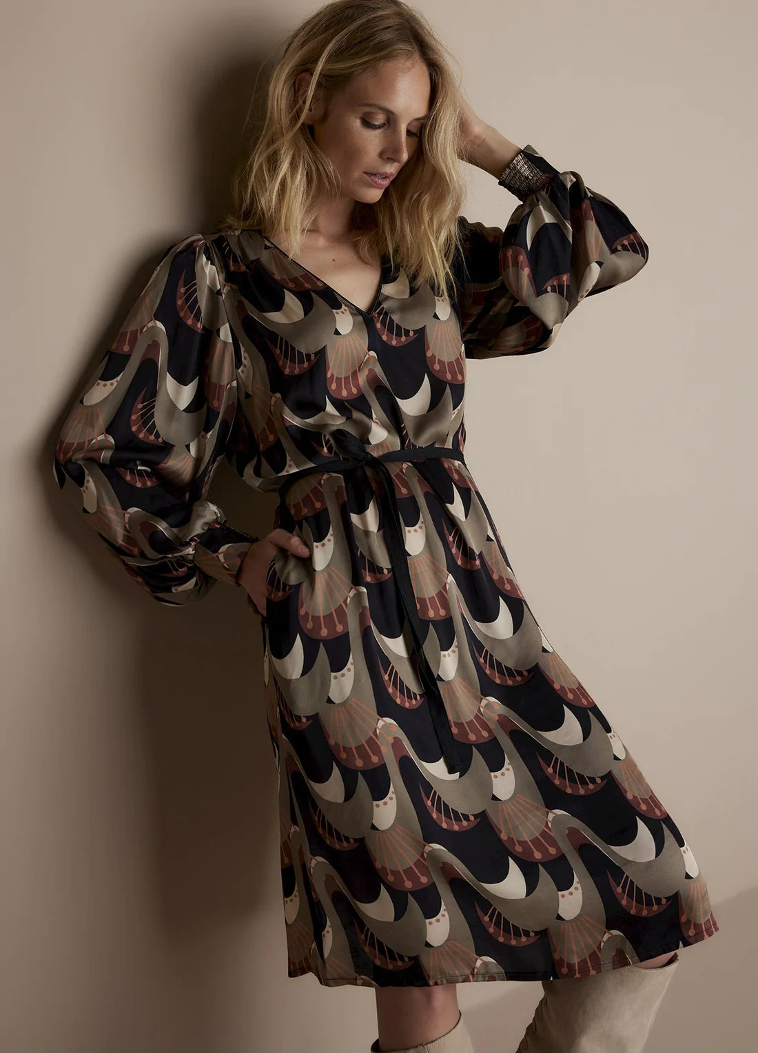 Abstract Peacock Dress