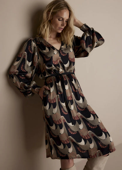 Abstract Peacock Dress