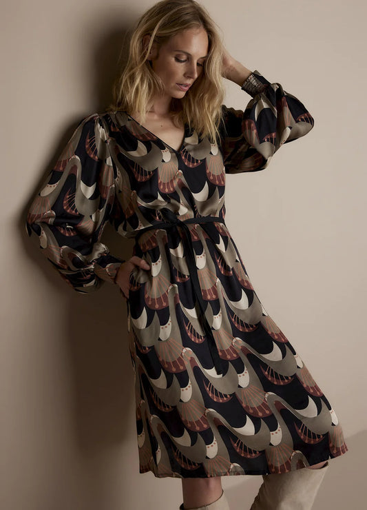 Abstract Peacock Dress