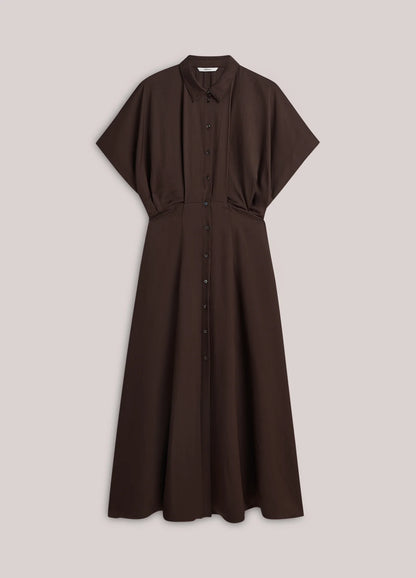 Summum - Shiny button-down dress - Dark Chocolate