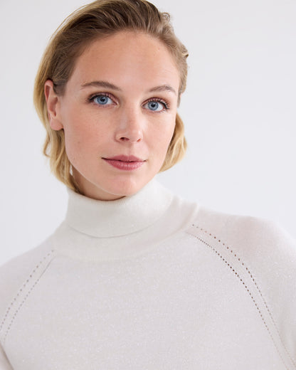 TURTLENECK SWEATER SOFT VISCOSE POLYAMIDE LUREX KNIT