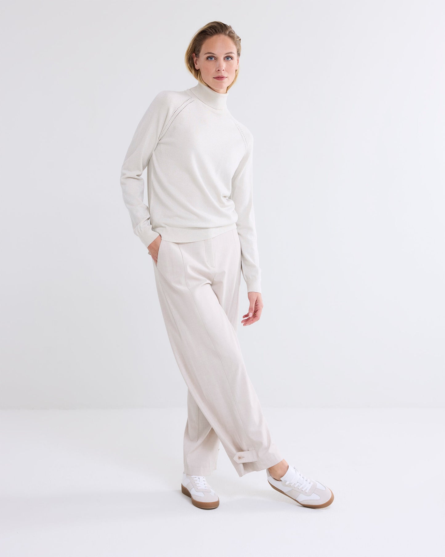TURTLENECK SWEATER SOFT VISCOSE POLYAMIDE LUREX KNIT