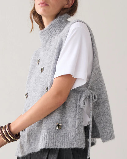 Spencer with bumble bee brooches