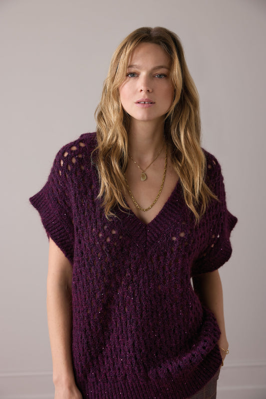 OVERSIZED SPENCER SEQUIN MOHAIR BLEND KNIT