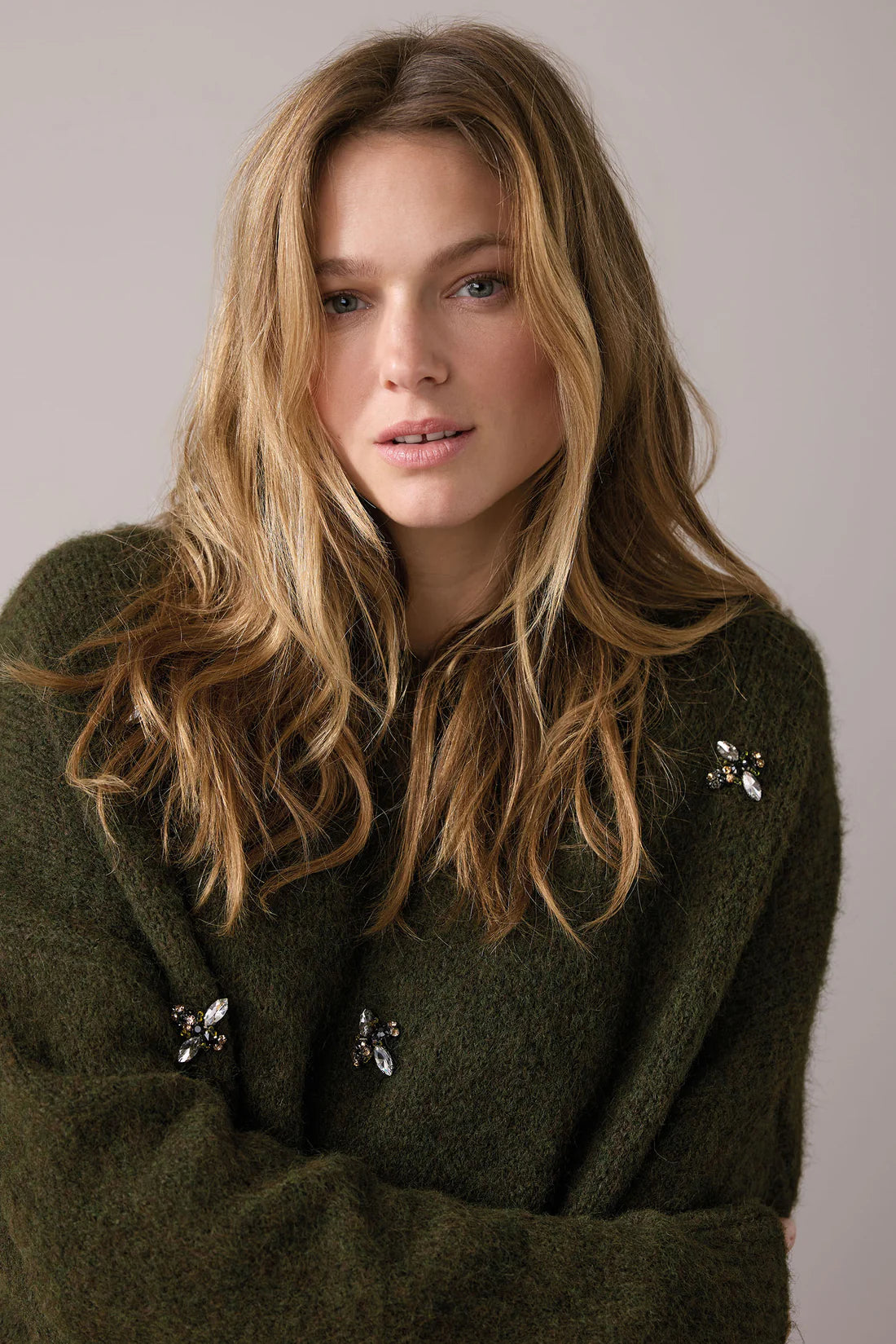 Jumper with bumble bee embellishments