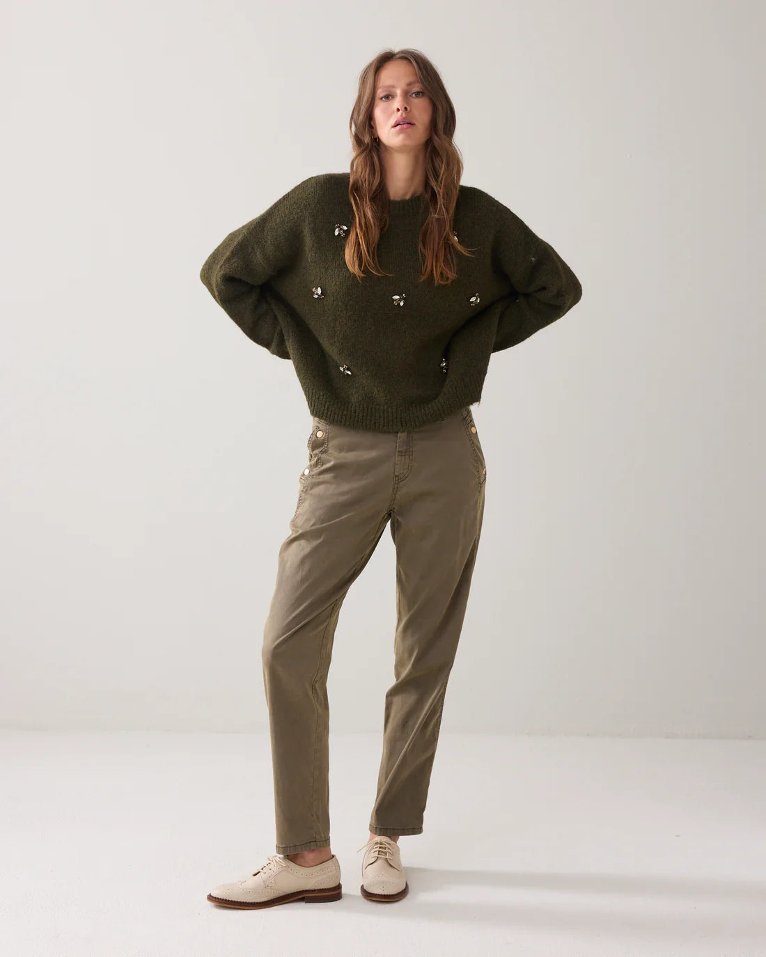 Jumper with bumble bee embellishments