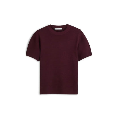 Summum - Puff sleeve knit top - Dark Burgundy