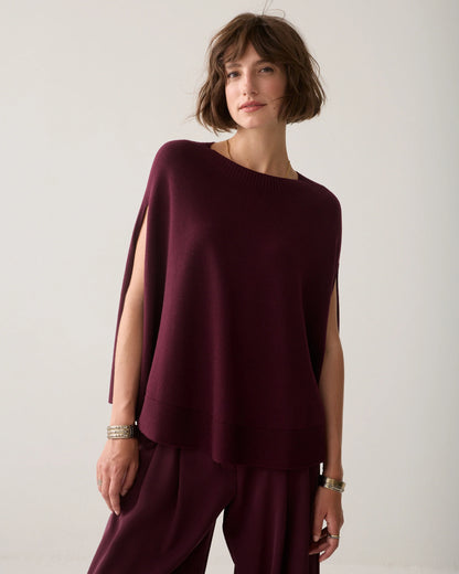 Summum - Sleeveless cape jumper - Dark Burgundy
