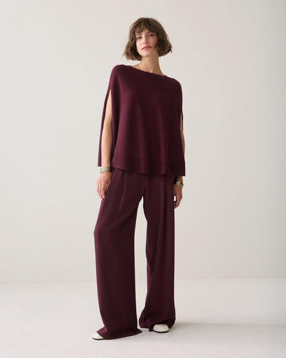 Summum - Sleeveless cape jumper - Dark Burgundy