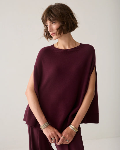 Summum - Sleeveless cape jumper - Dark Burgundy