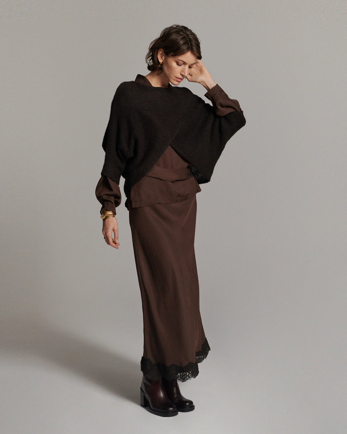 Summum - Wrap jumper - Dark Chocolate