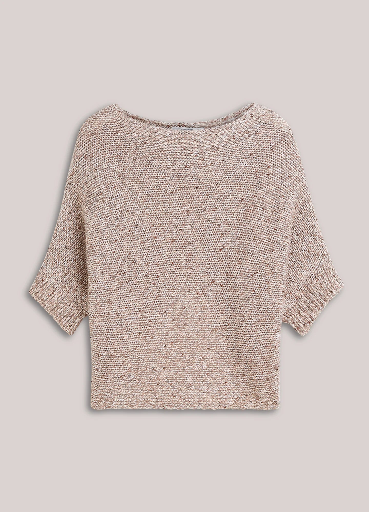 Summum - Chunky Knit Top with Mini Sequins - Light Taupe