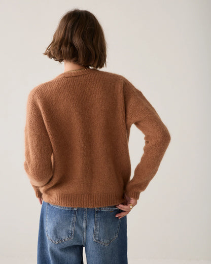 Summum - Wrap cardigan in an Italian mohair blend - Cinnamon