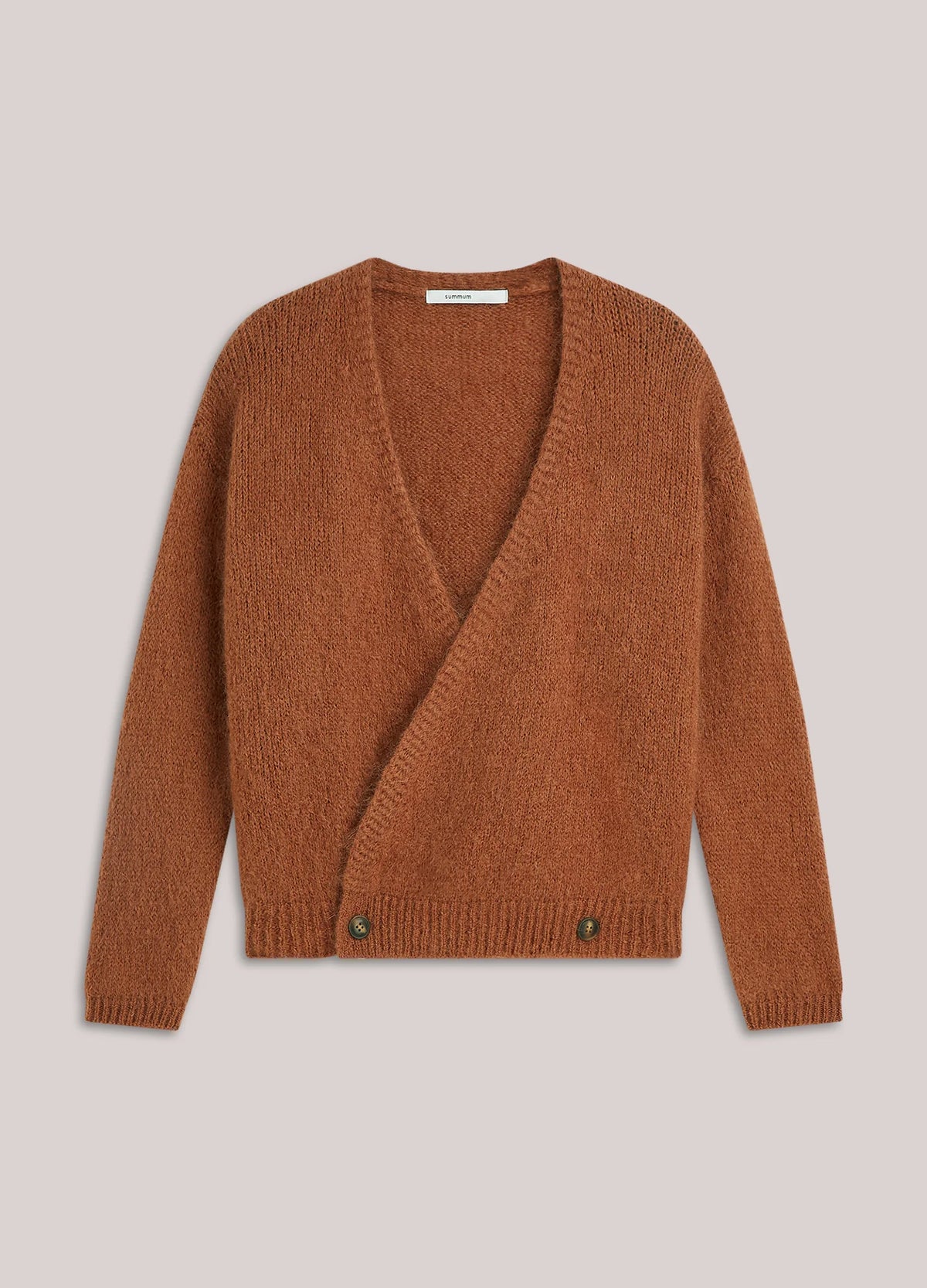 Summum - Wrap cardigan in an Italian mohair blend - Cinnamon