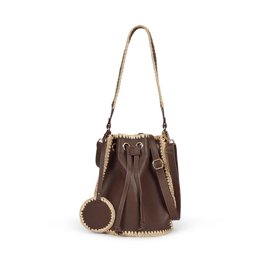 Summum - Bag Leather Crochet - Coffee
