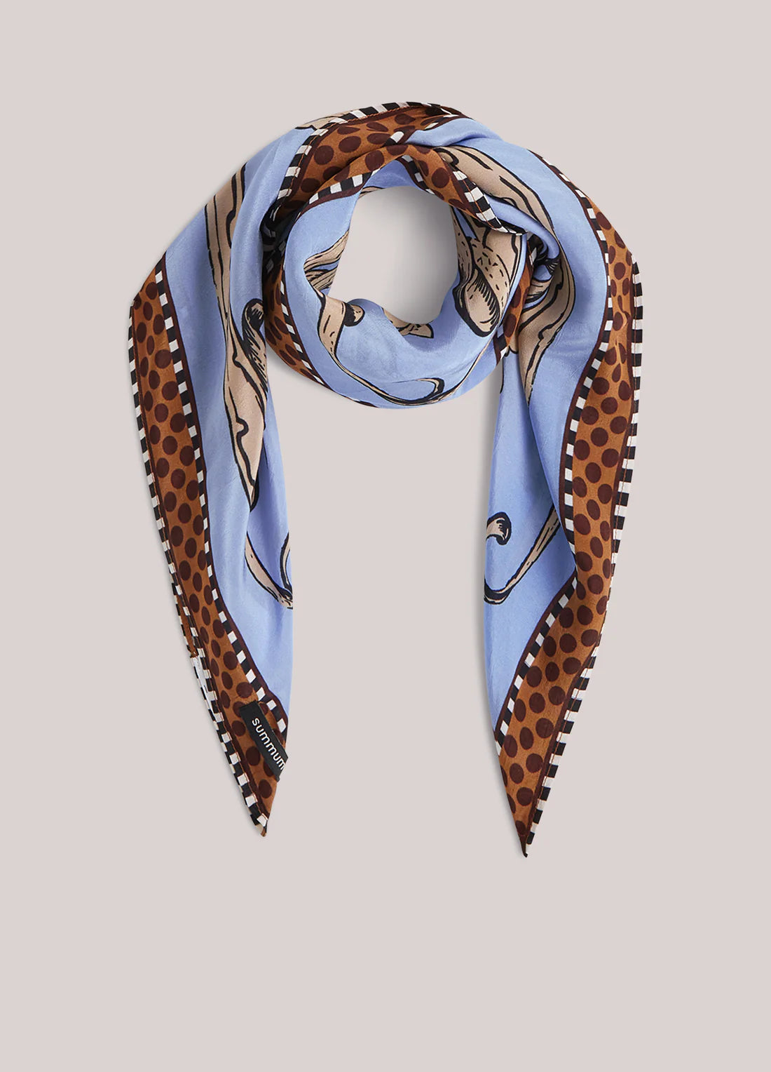Summum - Scarf in satin viscose - Soft Blue
