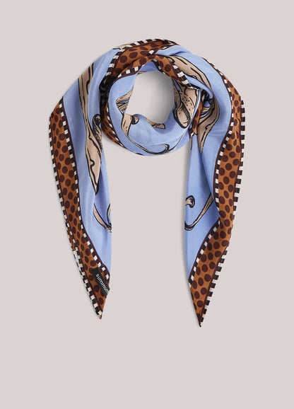 Summum - Scarf in satin viscose - Soft Blue