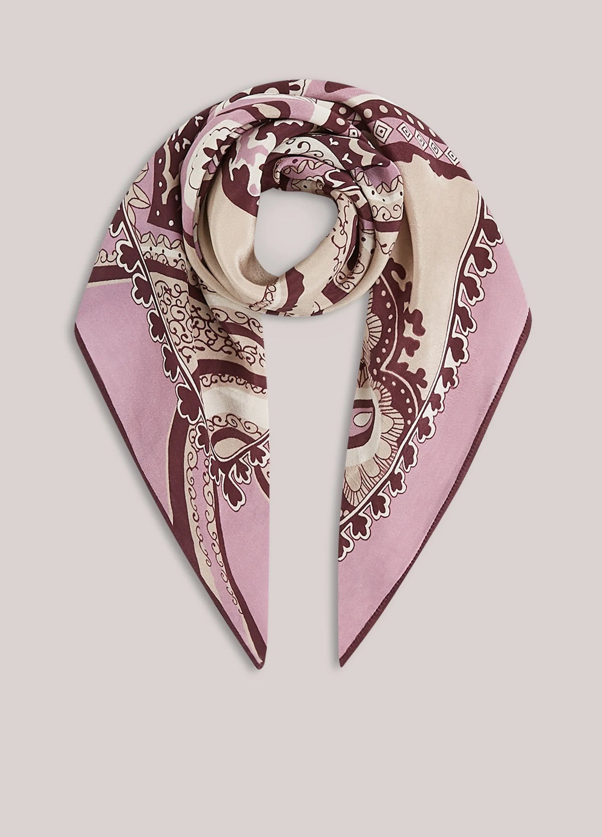 Summum - Satin scarf with paisley print