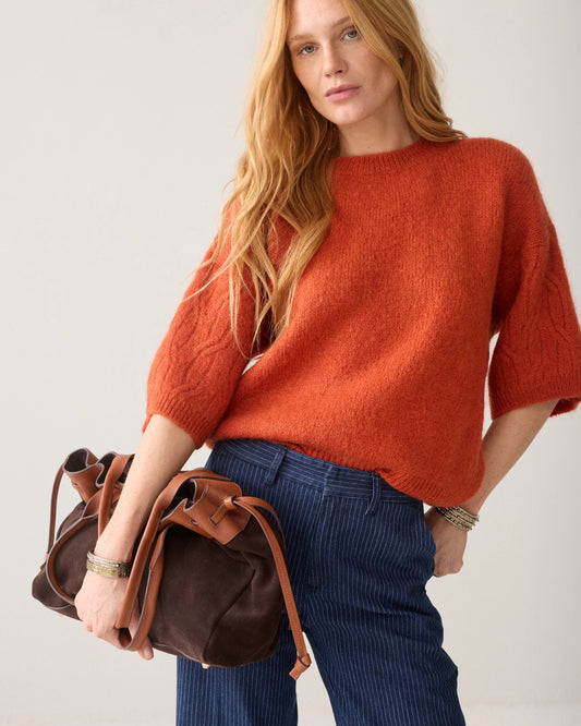 Summum - Suede handbag - Dark Chocolate