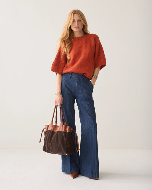 Summum - Suede handbag - Dark Chocolate