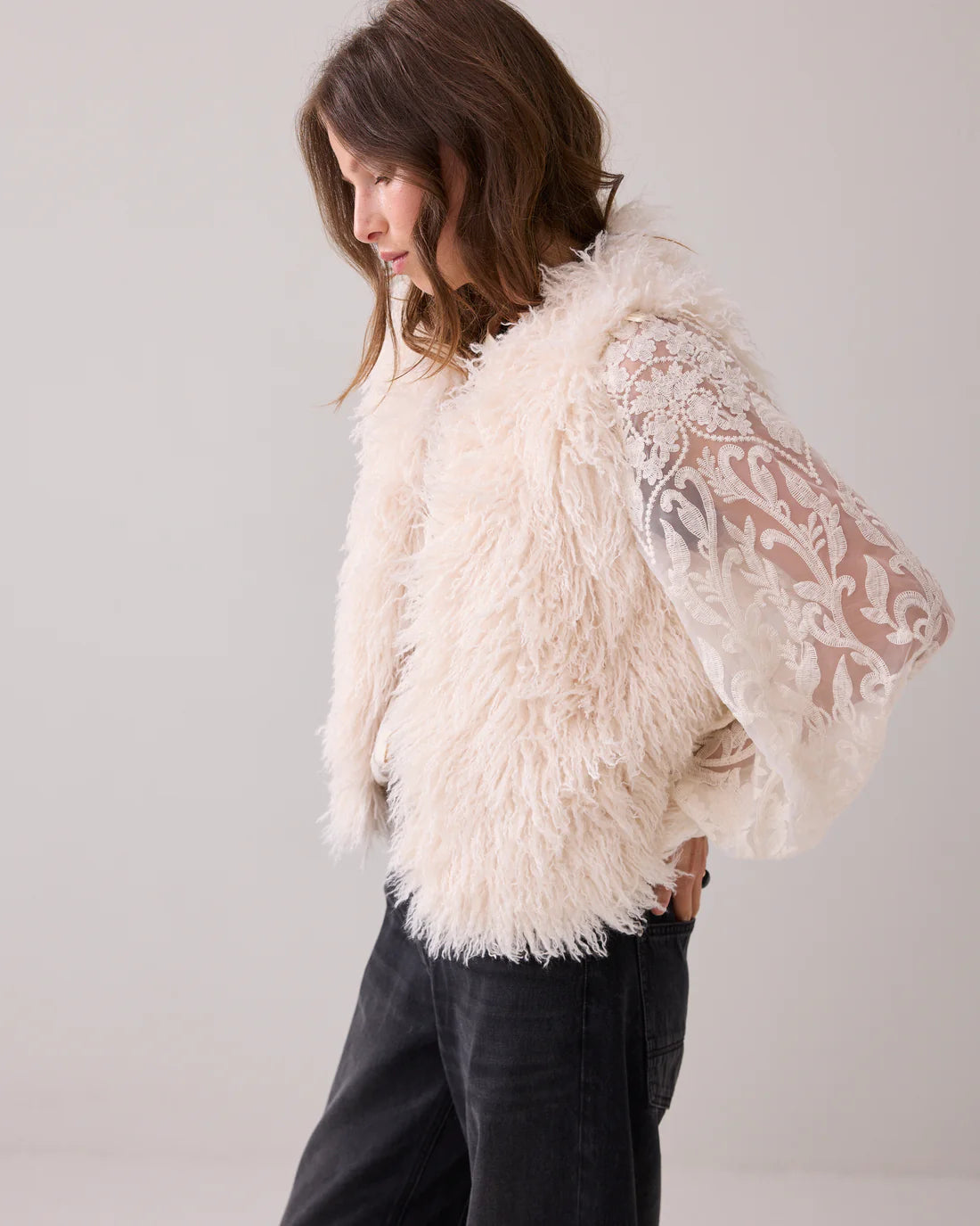 Afghan faux fur gilet