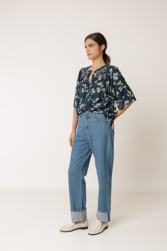 Indi & Cold – Smock Detail Shirt – Floral