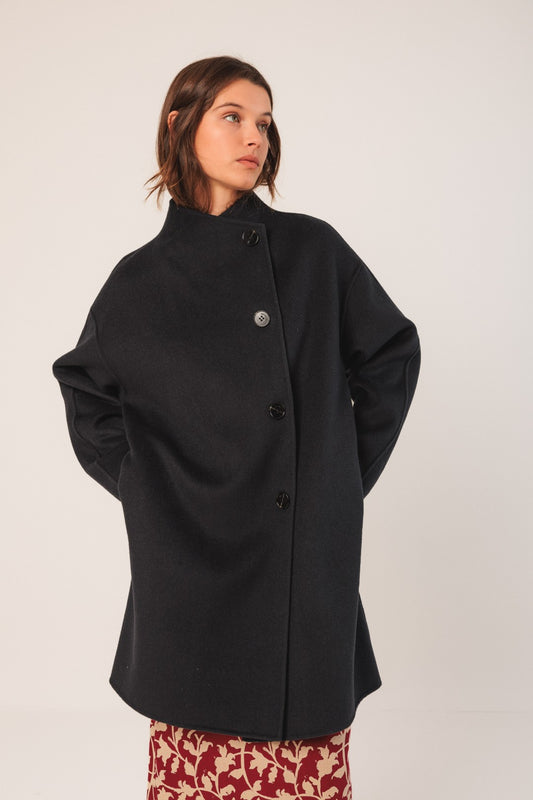 ASYMMETRIC WOOL COAT
