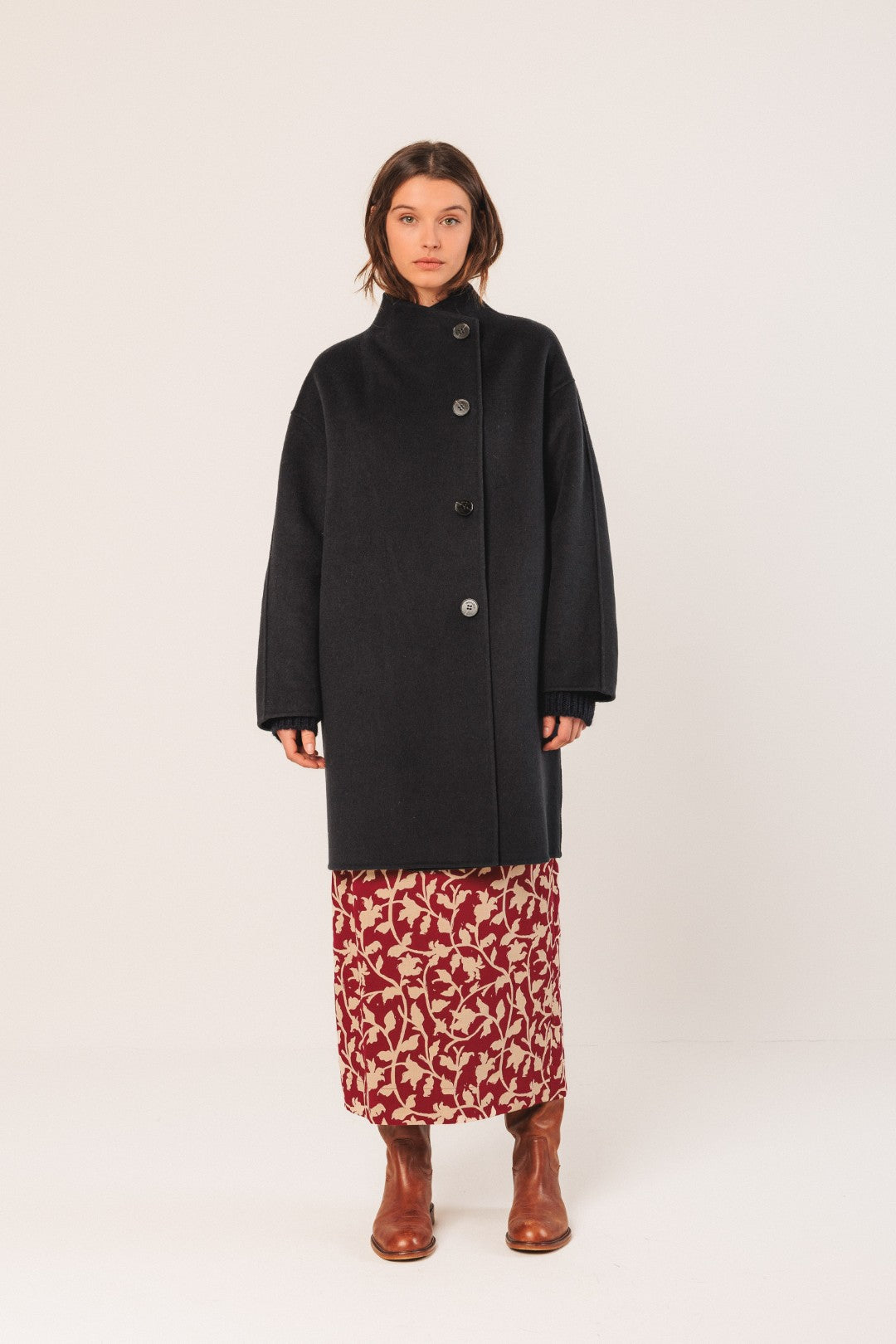 ASYMMETRIC WOOL COAT