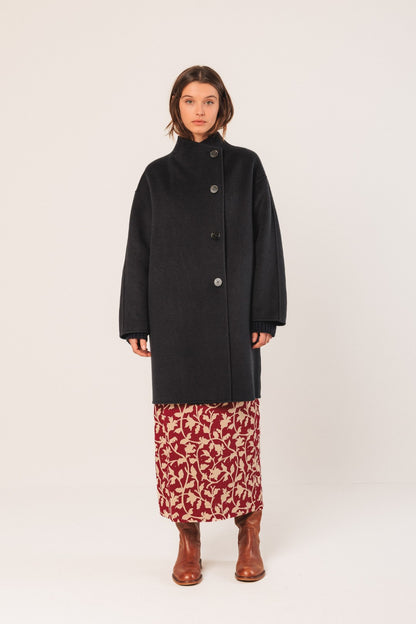 ASYMMETRIC WOOL COAT