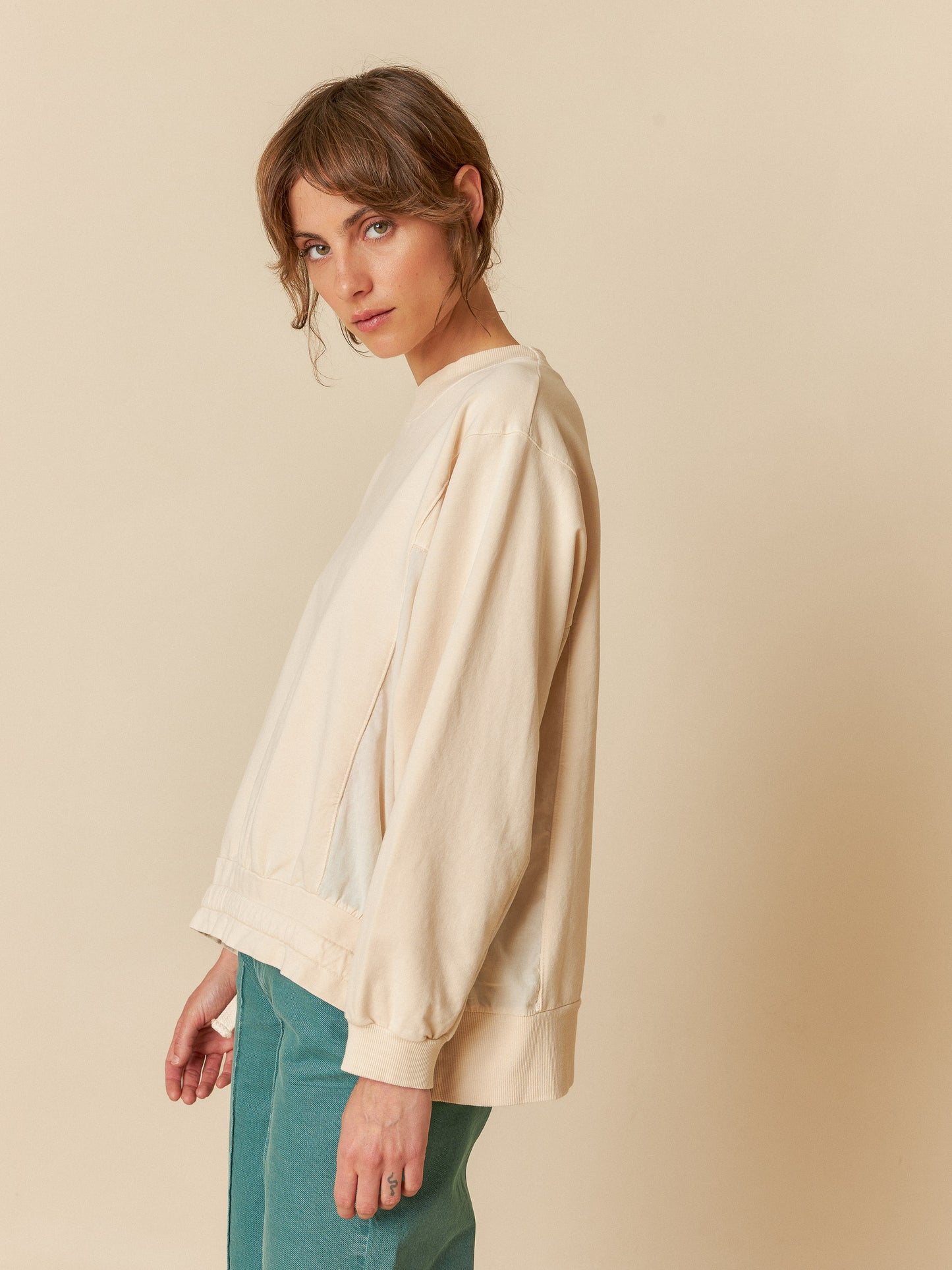 ORGANIC COTTON SWEATSHIRT WITH TIE DETAILS