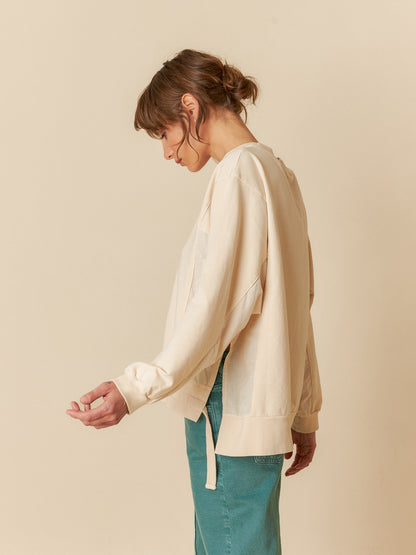 ORGANIC COTTON SWEATSHIRT WITH TIE DETAILS