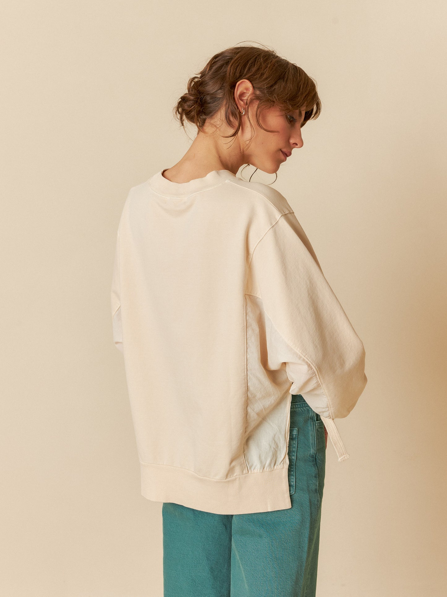 ORGANIC COTTON SWEATSHIRT WITH TIE DETAILS