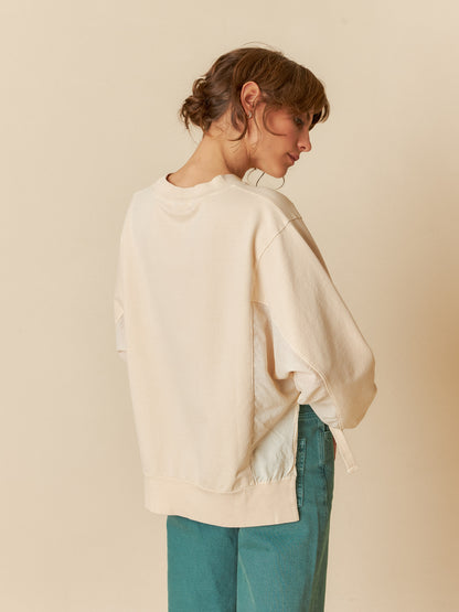 ORGANIC COTTON SWEATSHIRT WITH TIE DETAILS