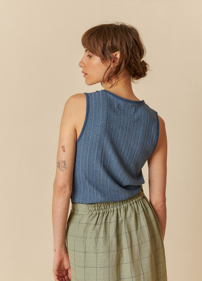 Indi&Cold - Maxi Skirt in Check Pattern - Pistachio