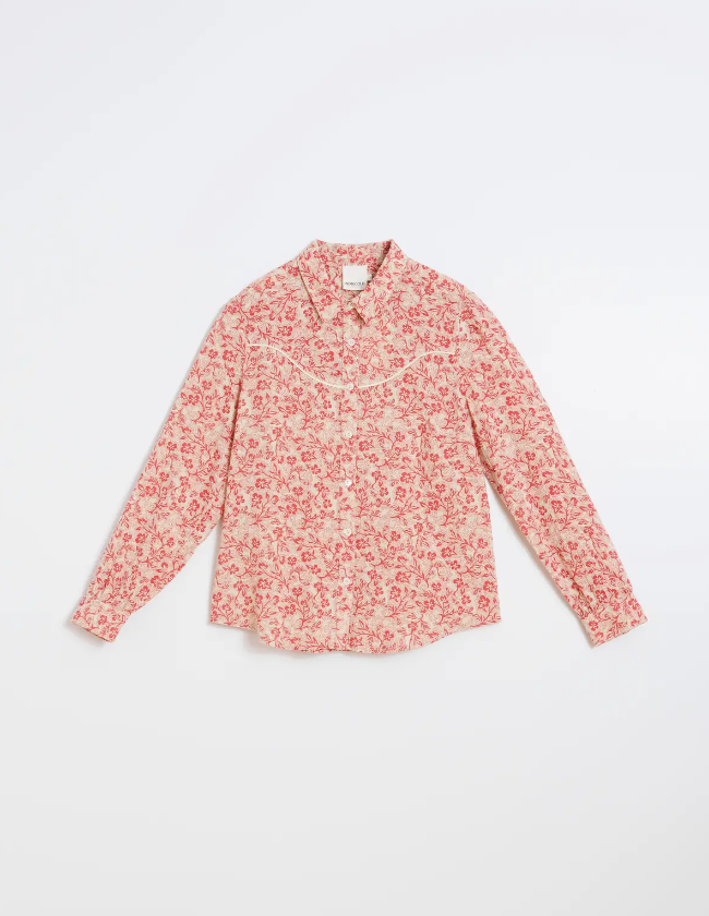 Indi & Cold - Western Flore Shirt - Rojo